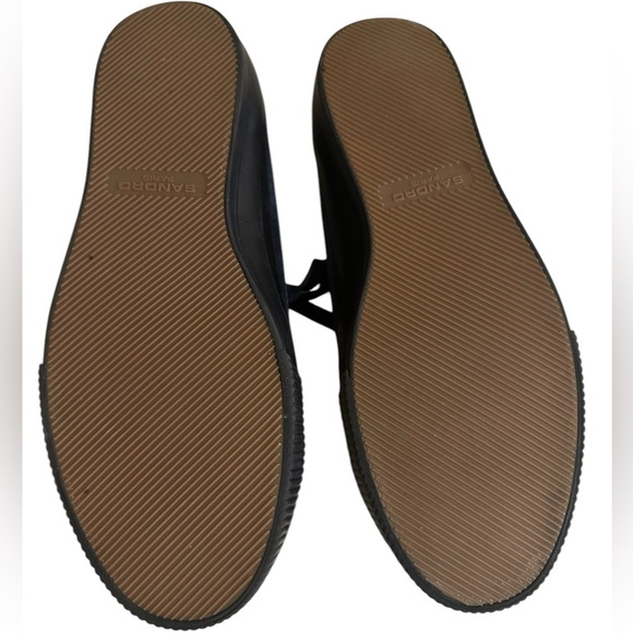 SANDRO BLUE LEATHER TRIMMED SUEDE SNEAKERS SIZE 43 - Picture 10 of 11